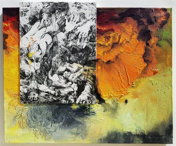 1- Ann Phong, The Female Stories, 42x50, Litho print and acrylic, 2019